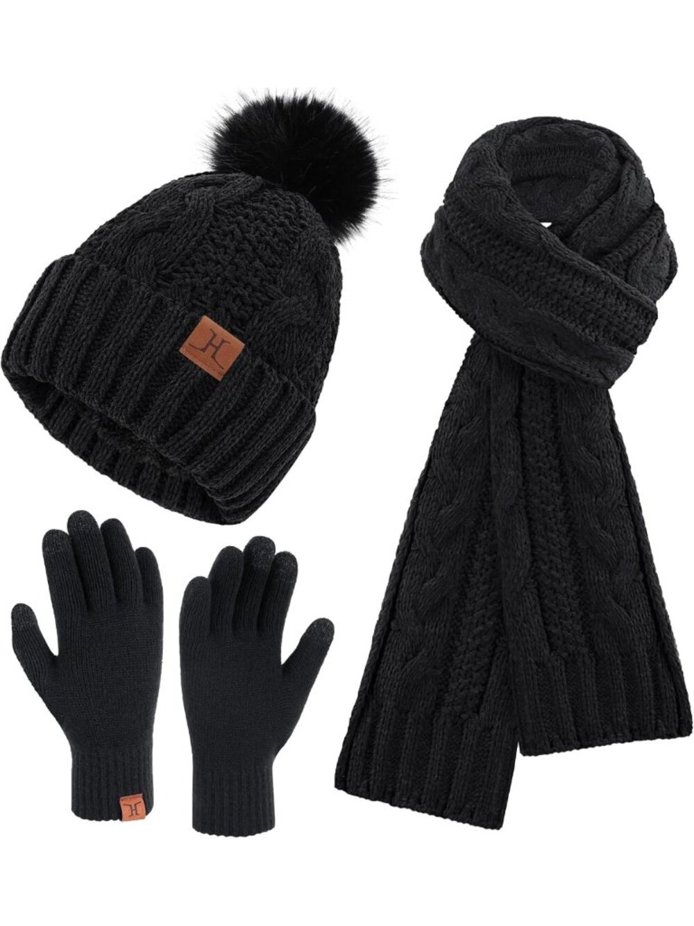 Cozy Knit Winter Beanie, Scarf & Gloves Set for Women - Cold Weather Essentials